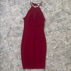 Elegant Red Halter Dress
